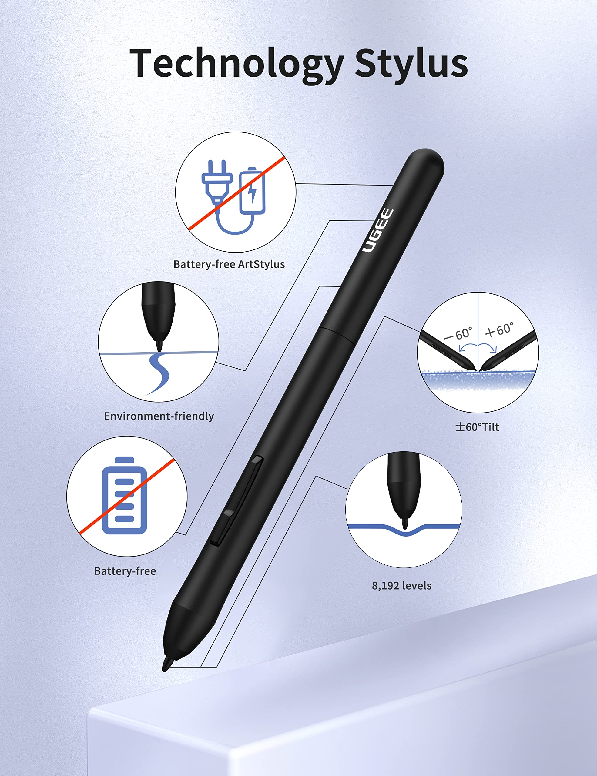Foto 4 pulgar | Tableta De Dibujo Ugee S640 De 16,5 X 10,2 Cm Con Lápiz Óptico De 8192 Niveles - Venta Internacional.