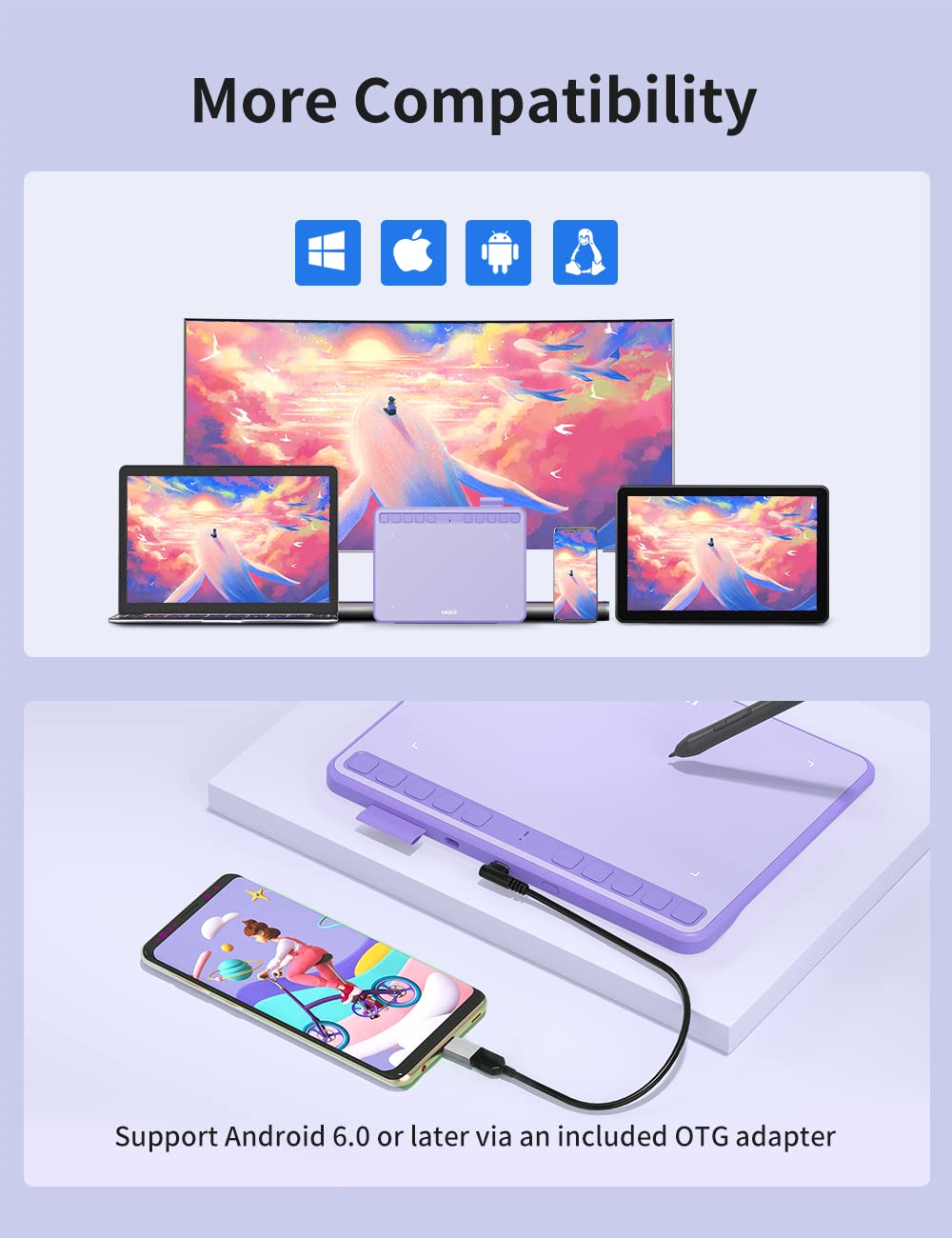 Foto 4 | Tableta De Dibujo Ugee S640 De 16,5 X 10,2 Cm Con Lápiz Óptico De 8192 Niveles - Venta Internacional.