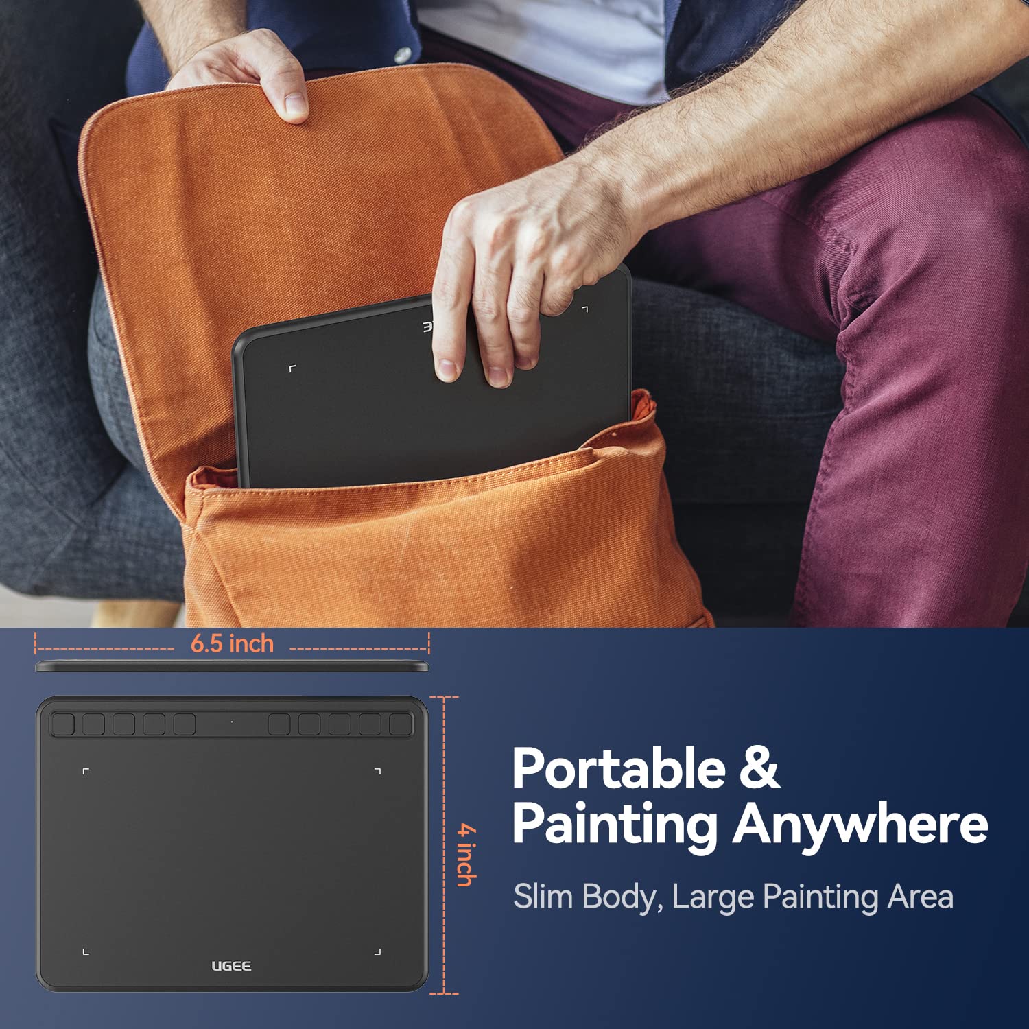 Foto 5 pulgar | Tableta De Dibujo Gráfico Ugee S640 De 6,5 X 4 Pulgadas Con Lápiz - Venta Internacional.