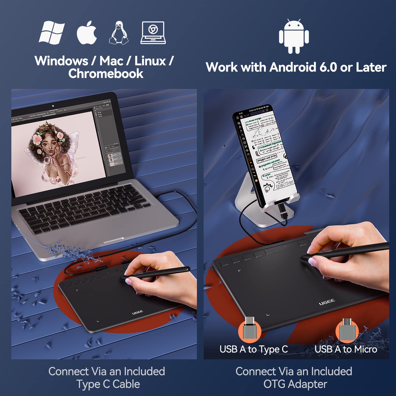 Foto 6 pulgar | Tableta De Dibujo Gráfico Ugee S640 De 6,5 X 4 Pulgadas Con Lápiz - Venta Internacional.