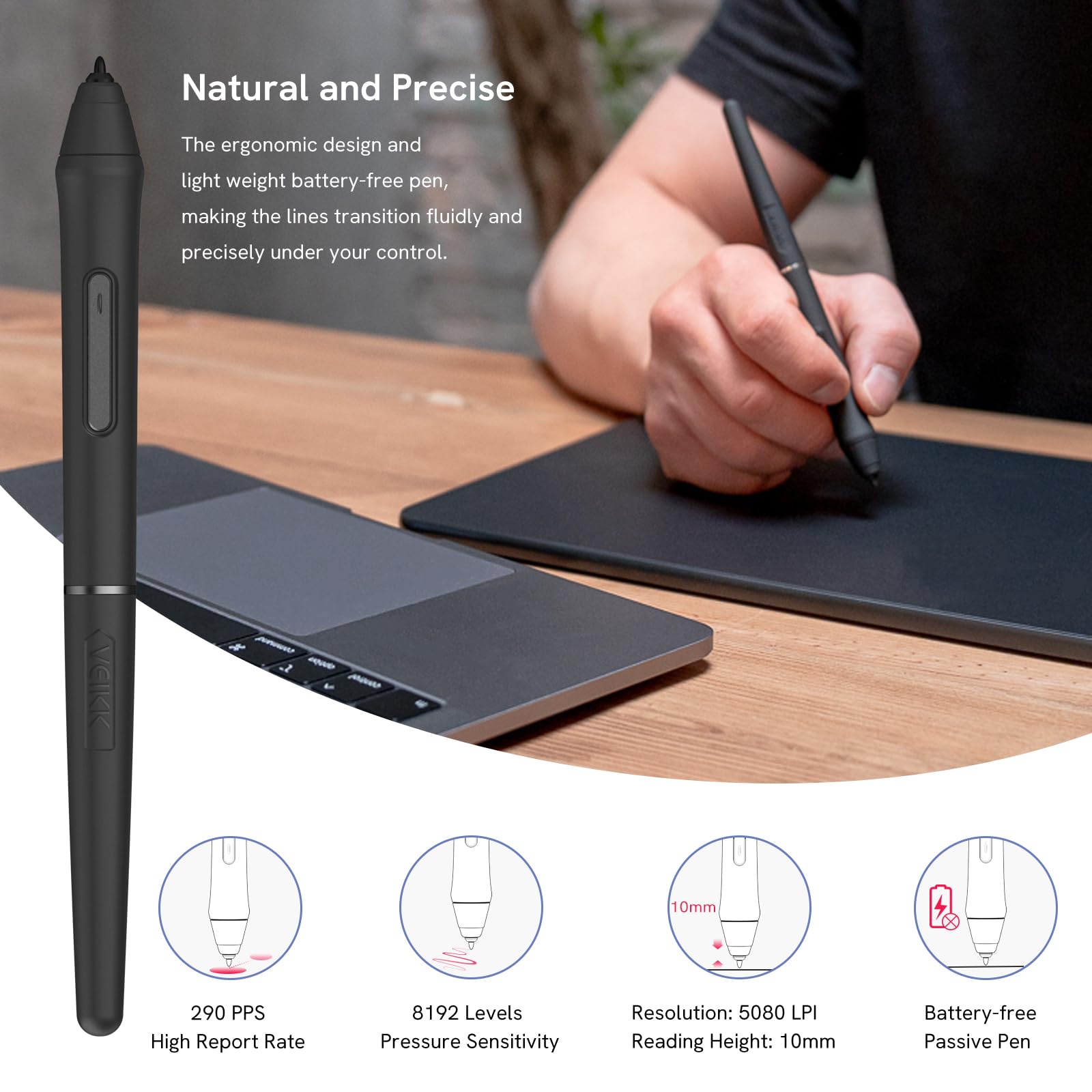 Foto 3 | Tablet de Dibujo Veikk Vk1060pro de 10x6"-Venta Internacional