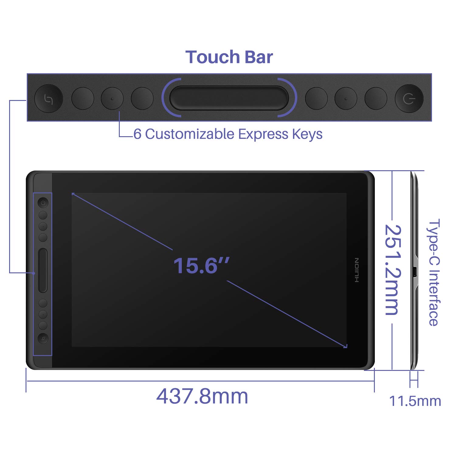 Foto 5 pulgar | Tableta Gráfica De Dibujo Huion Kamvas Pro 16 De 15.6 Pulgadas - Venta Internacional.