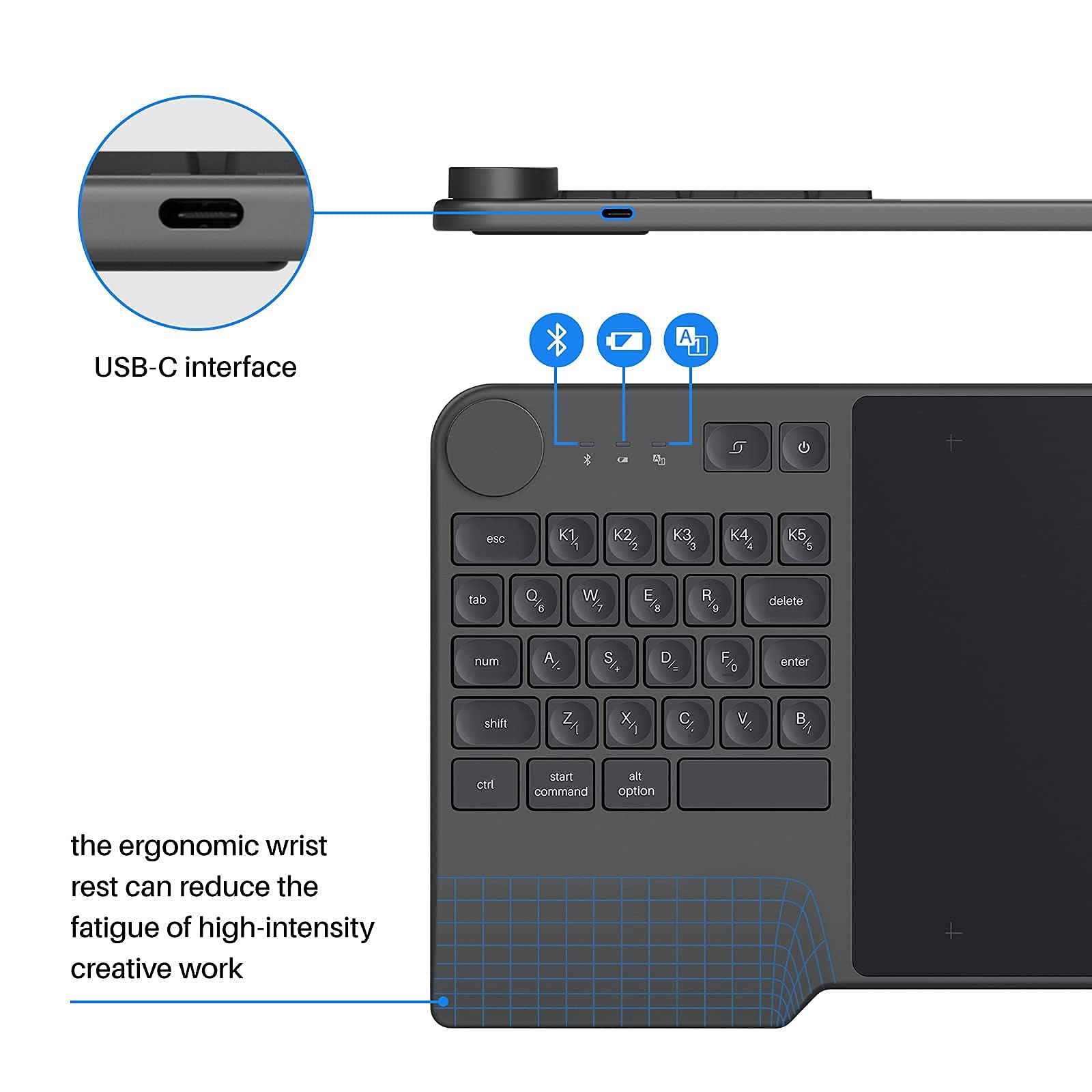 Foto 6 pulgar | Tableta De Dibujo Inalámbrica Huion Inspiroy Keydial Kd200 Bluetooth - Venta Internacional.