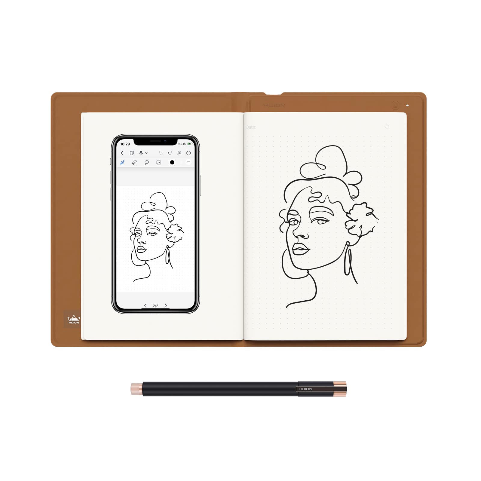 Foto 2 pulgar | Tableta Digital De Dibujo Para Cuaderno Huion Note 2 En 1 A5 - Venta Internacional.