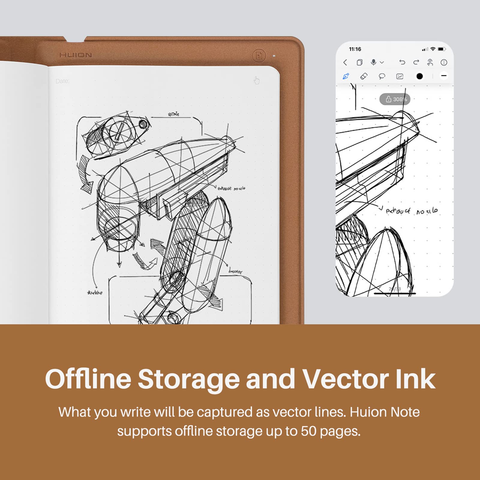 Foto 5 | Tableta Digital De Dibujo Para Cuaderno Huion Note 2 En 1 A5 - Venta Internacional.