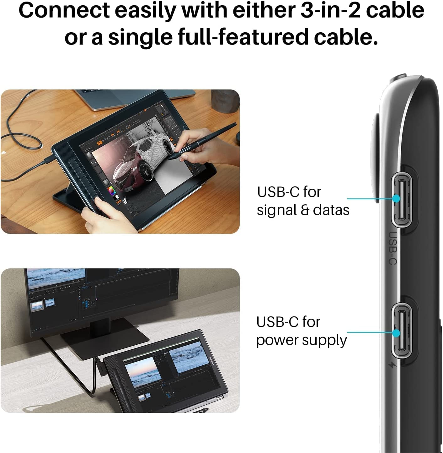 Foto 4 pulgar | Tableta Gráfica Huion Kamvas Pro 13 2.5k Color Negro, 13,3 Pulgadas, Compatible Con Android, Incluye Plumilla Y Soporte