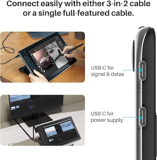 Foto 3 | Tableta Gráfica Huion Kamvas Pro 13 2.5k Color Negro, 13,3 Pulgadas, Compatible Con Android, Incluye Plumilla Y Soporte