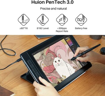 Foto 6 | Tableta Gráfica Huion Kamvas Pro 13 2.5k Color Negro, 13,3 Pulgadas, Compatible Con Android, Incluye Plumilla Y Soporte