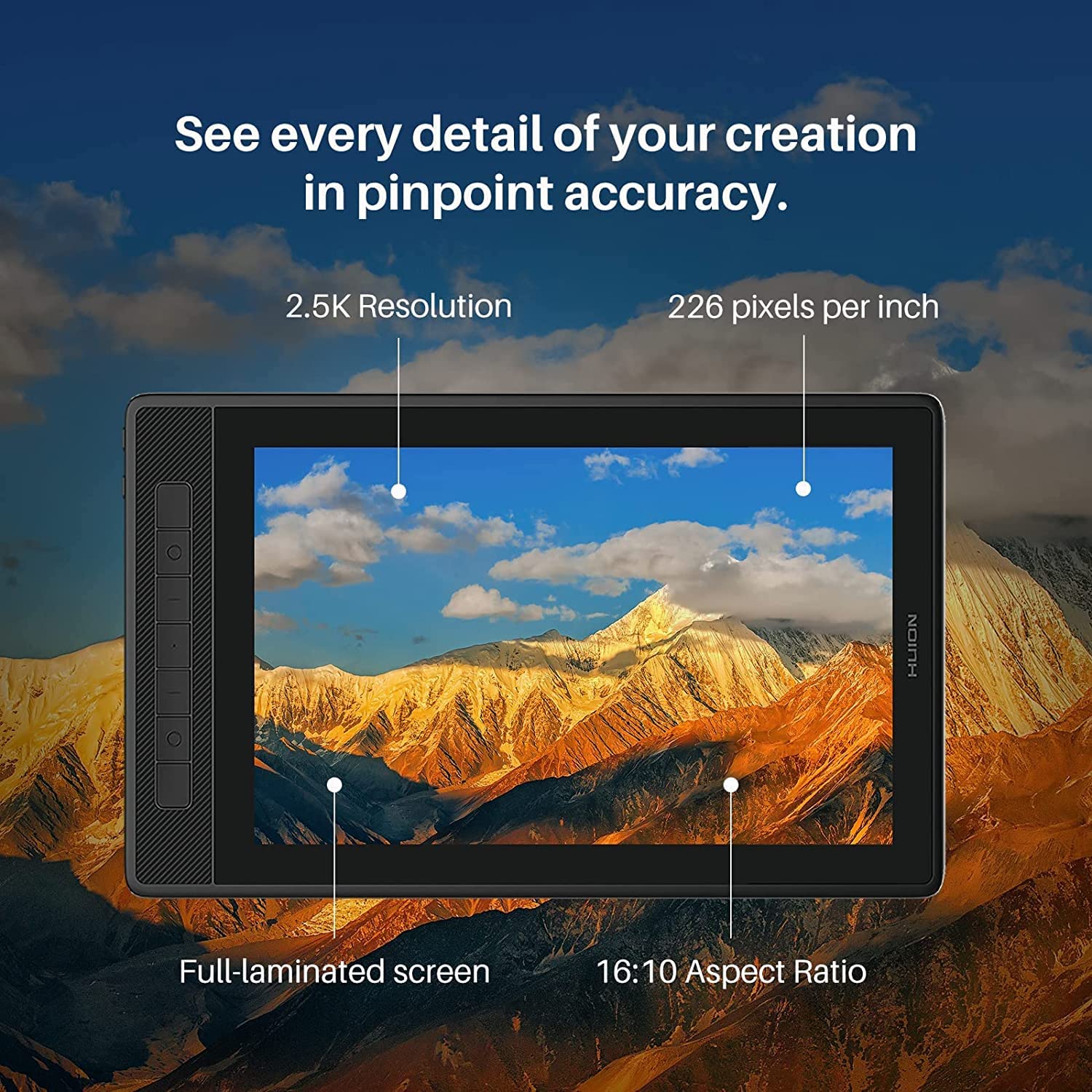 Foto 8 pulgar | Tableta Gráfica Huion Kamvas Pro 13 2.5k Color Negro, 13,3 Pulgadas, Compatible Con Android, Incluye Plumilla Y Soporte