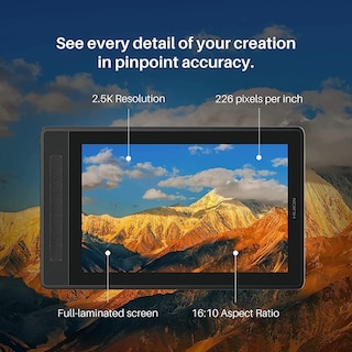 Foto 7 | Tableta Gráfica Huion Kamvas Pro 13 2.5k Color Negro, 13,3 Pulgadas, Compatible Con Android, Incluye Plumilla Y Soporte
