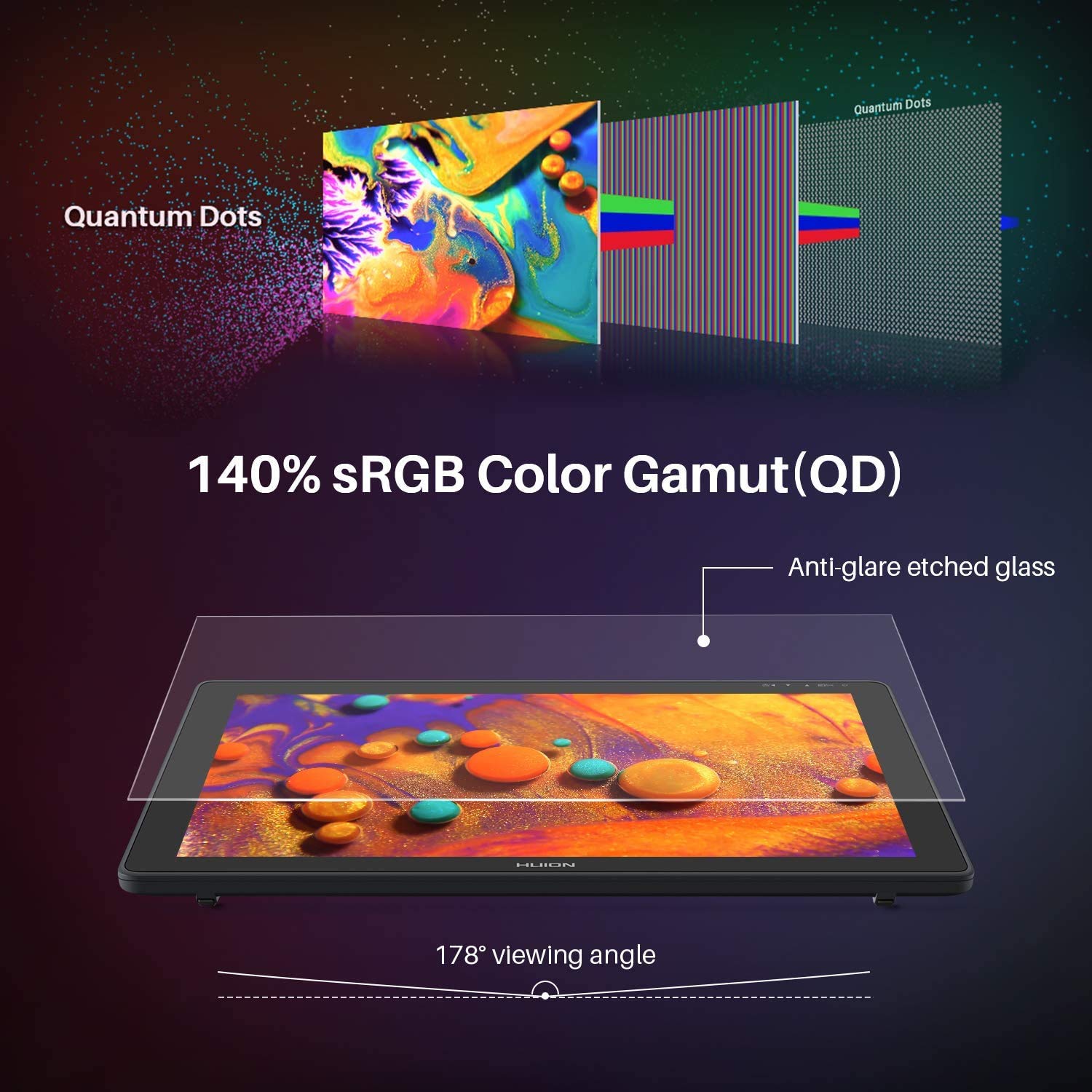 Foto 3 | Tableta Gráfica Huion Kamvas 22 Plus Color Negro, 21,5 Pulgadas, Con Soporte Ajustable Y Lápiz Sin Batería