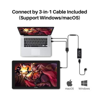 Foto 7 | Tableta Gráfica Huion Kamvas 22 Plus Color Negro, 21,5 Pulgadas, Con Soporte Ajustable Y Lápiz Sin Batería