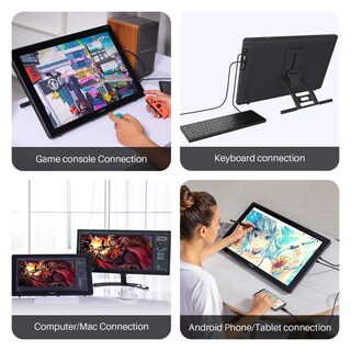 Foto 8 | Tableta Gráfica Huion Kamvas 22 Plus Color Negro, 21,5 Pulgadas, Con Soporte Ajustable Y Lápiz Sin Batería