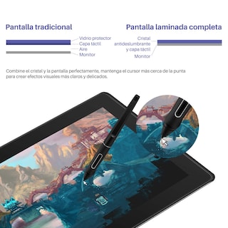 Foto 2 | Tableta Gráfica Huion Kamvas Pro 16 Color Negro, 15,6 Pulgadas, Laminada, Antideslumbrante, Con Soporte