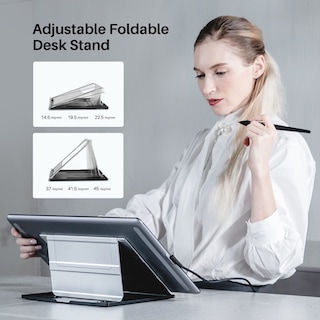Foto 8 | Tableta Gráfica Huion Kamvas Pro 16 Color Negro, 15,6 Pulgadas, Laminada, Antideslumbrante, Con Soporte