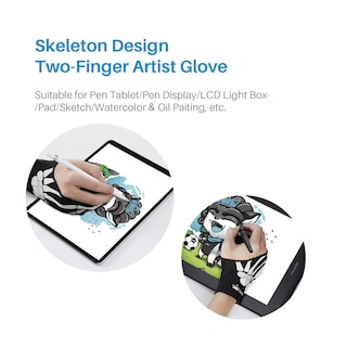 Foto 2 | Guante Huion De Esqueleto Para Dibujo, Dos Dedos, Ambidiestro, Para Tabletas, Caja De Luz Y Bocetos