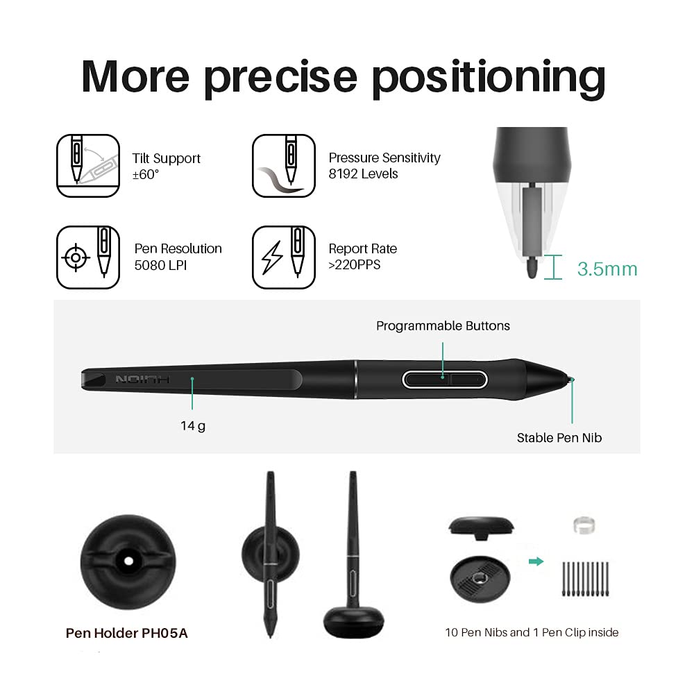 Foto 4 pulgar | Tableta Gráfica Huion Kamvas 24 Color Negro, 23,8 Pulgadas, Qhd, Con Soporte Ajustable, Lápiz Sin Batería Y Guante