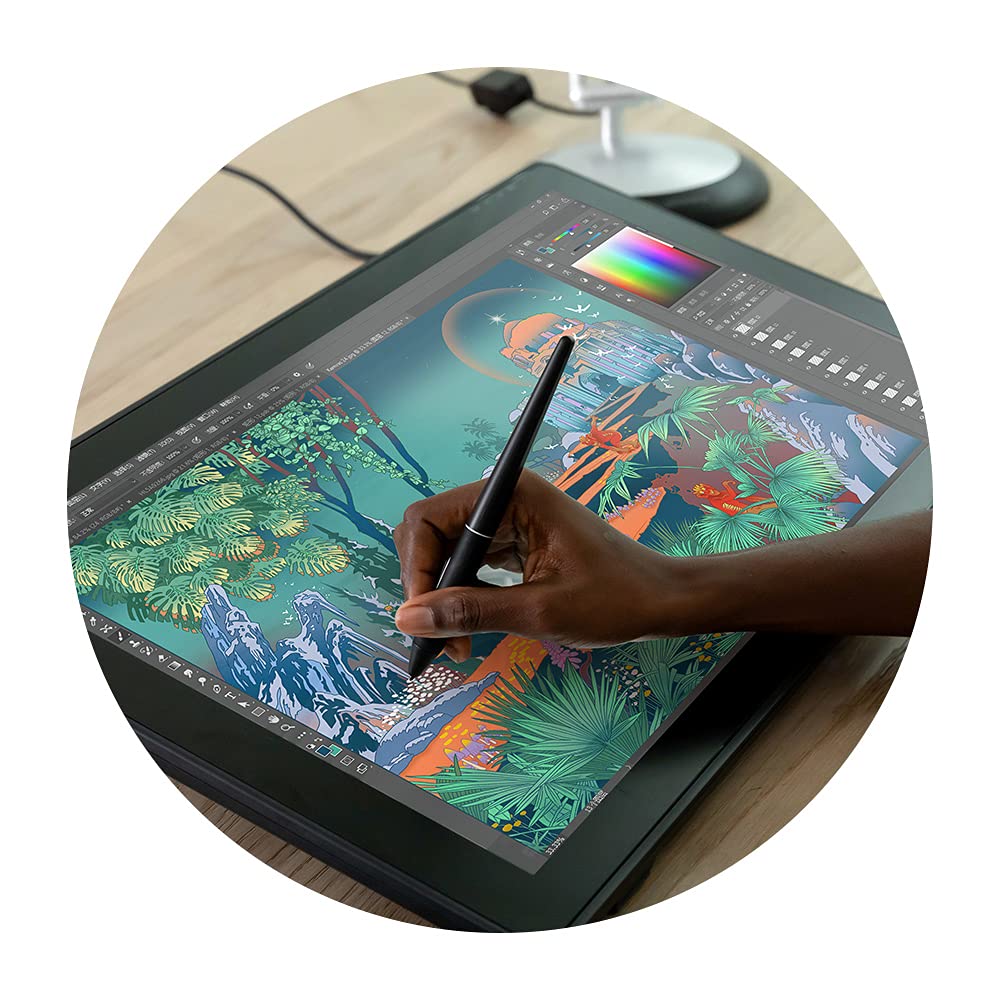 Foto 4 | Tableta Gráfica Huion Kamvas 24 Color Negro, 23,8 Pulgadas, Qhd, Con Soporte Ajustable, Lápiz Sin Batería Y Guante