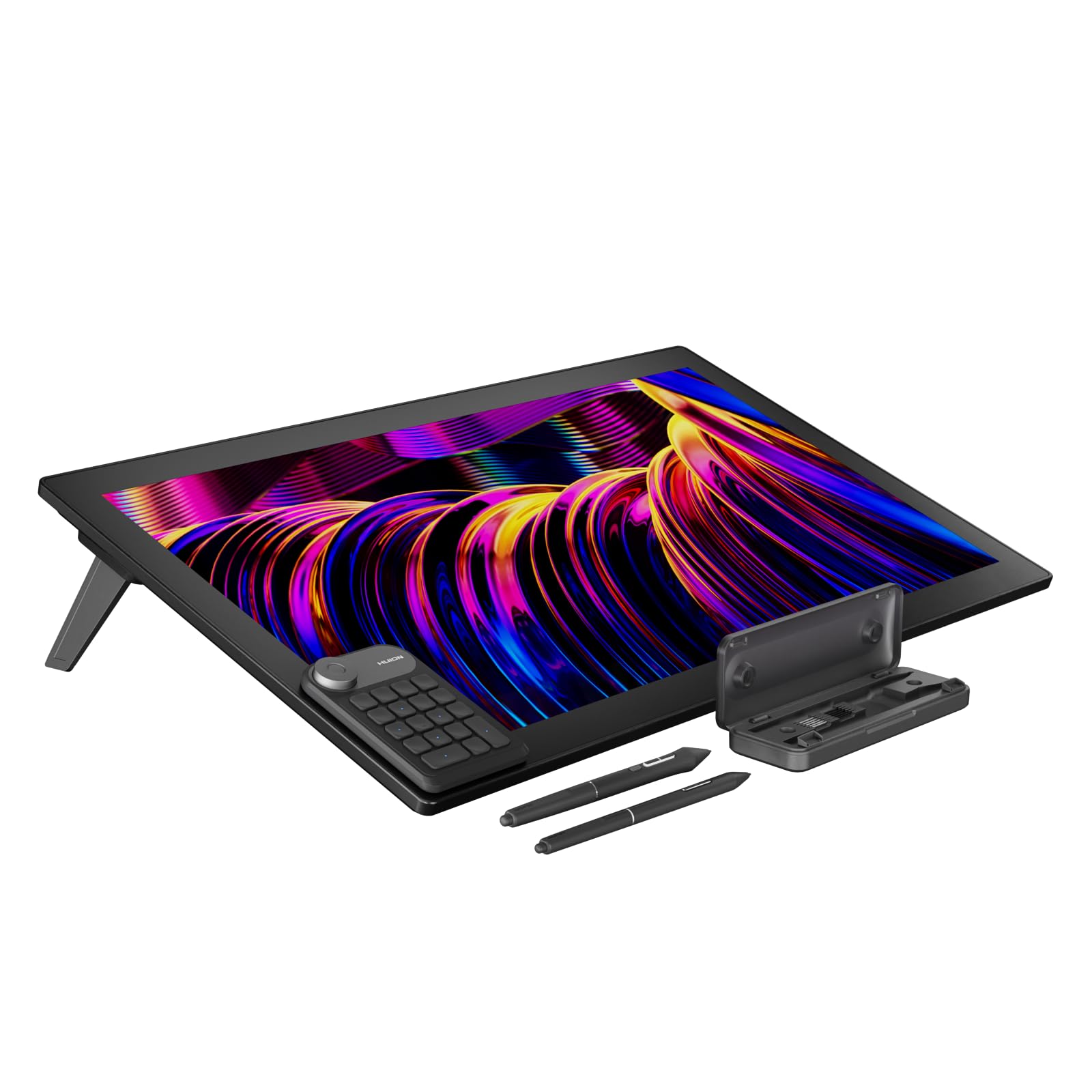 Huion Kamvas Pro 27 4k Tablet Gráfica Con Lápiz Sin Batería, Vidrio Antirreflejo, Pentech 4.0 Y Pantalla Laminada 9