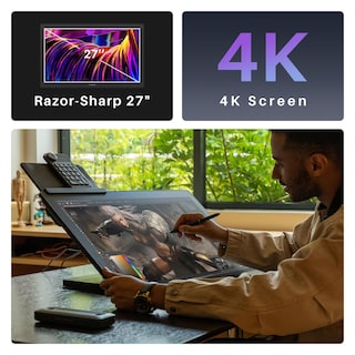Foto 2 | Huion Kamvas Pro 27 4k Tablet Gráfica Con Lápiz Sin Batería, Vidrio Antirreflejo, Pentech 4.0 Y Pantalla Laminada 9