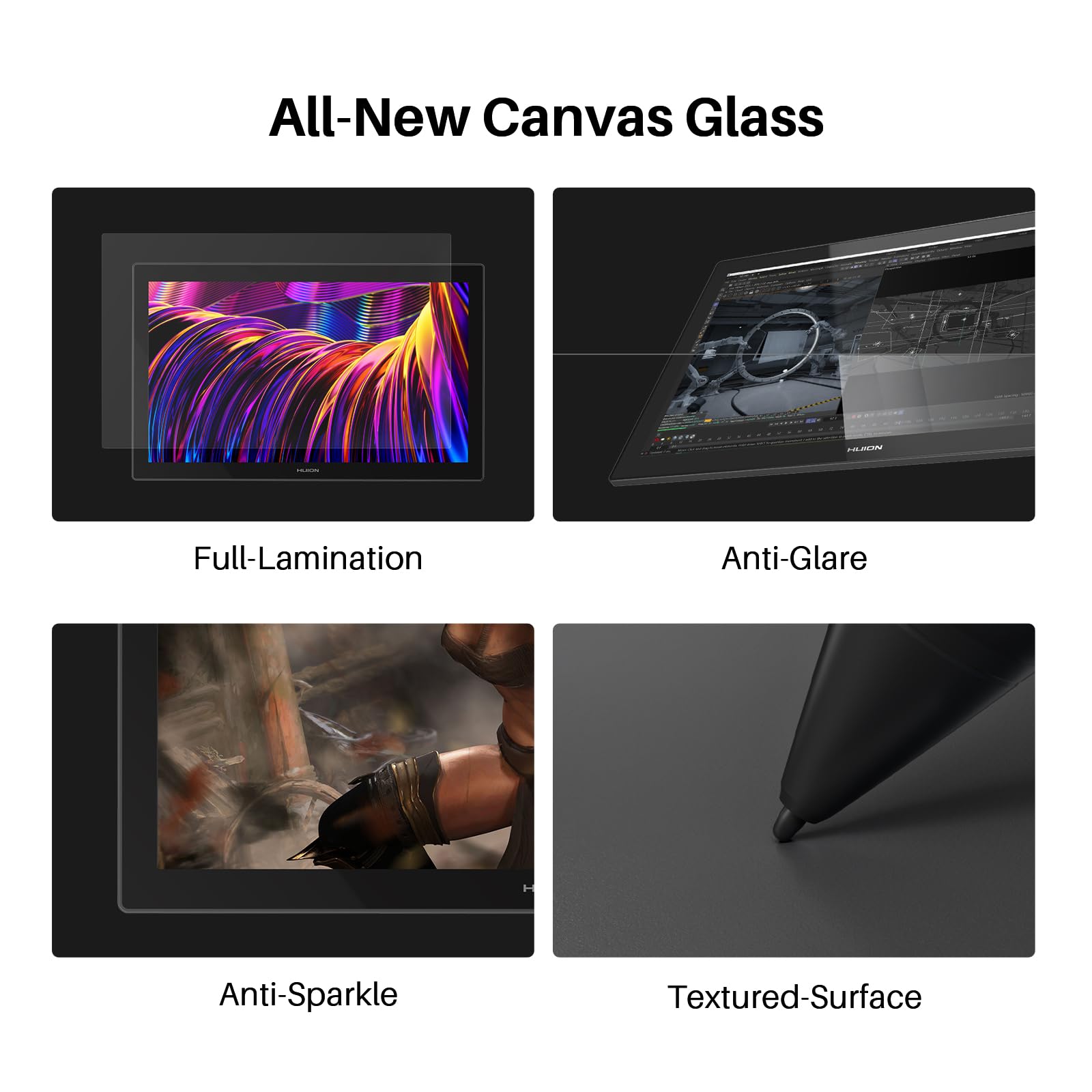 Foto 7 pulgar | Huion Kamvas Pro 27 4k Tablet Gráfica Con Lápiz Sin Batería, Vidrio Antirreflejo, Pentech 4.0 Y Pantalla Laminada 9