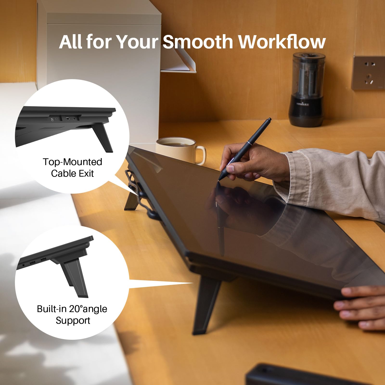 Foto 9 pulgar | Huion Kamvas Pro 27 4k Tablet Gráfica Con Lápiz Sin Batería, Vidrio Antirreflejo, Pentech 4.0 Y Pantalla Laminada 9