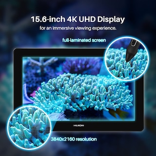 Foto 2 | Huion Kamvas Pro 16 Plus 4k Tablet Gráfica 15.6'' Con Lápiz Sin Batería, Pantalla Laminada, 145% Srgb, Compatible