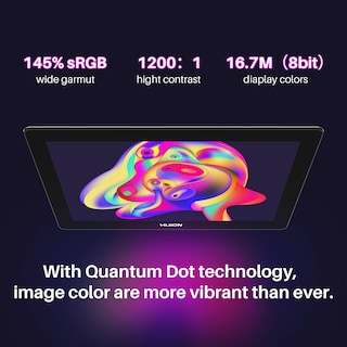 Foto 3 | Huion Kamvas Pro 16 Plus 4k Tablet Gráfica 15.6'' Con Lápiz Sin Batería, Pantalla Laminada, 145% Srgb, Compatible