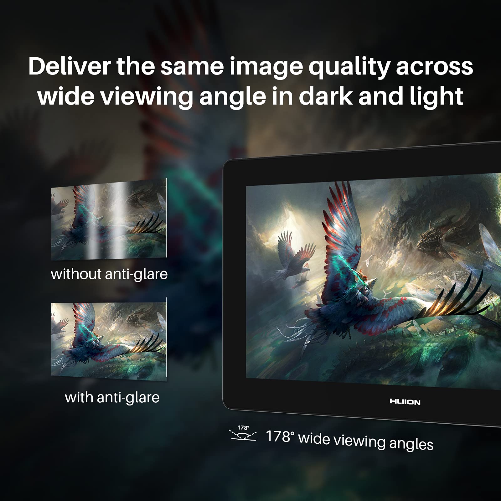 Foto 5 pulgar | Huion Kamvas Pro 16 Plus 4k Tablet Gráfica 15.6'' Con Lápiz Sin Batería, Pantalla Laminada, 145% Srgb, Compatible