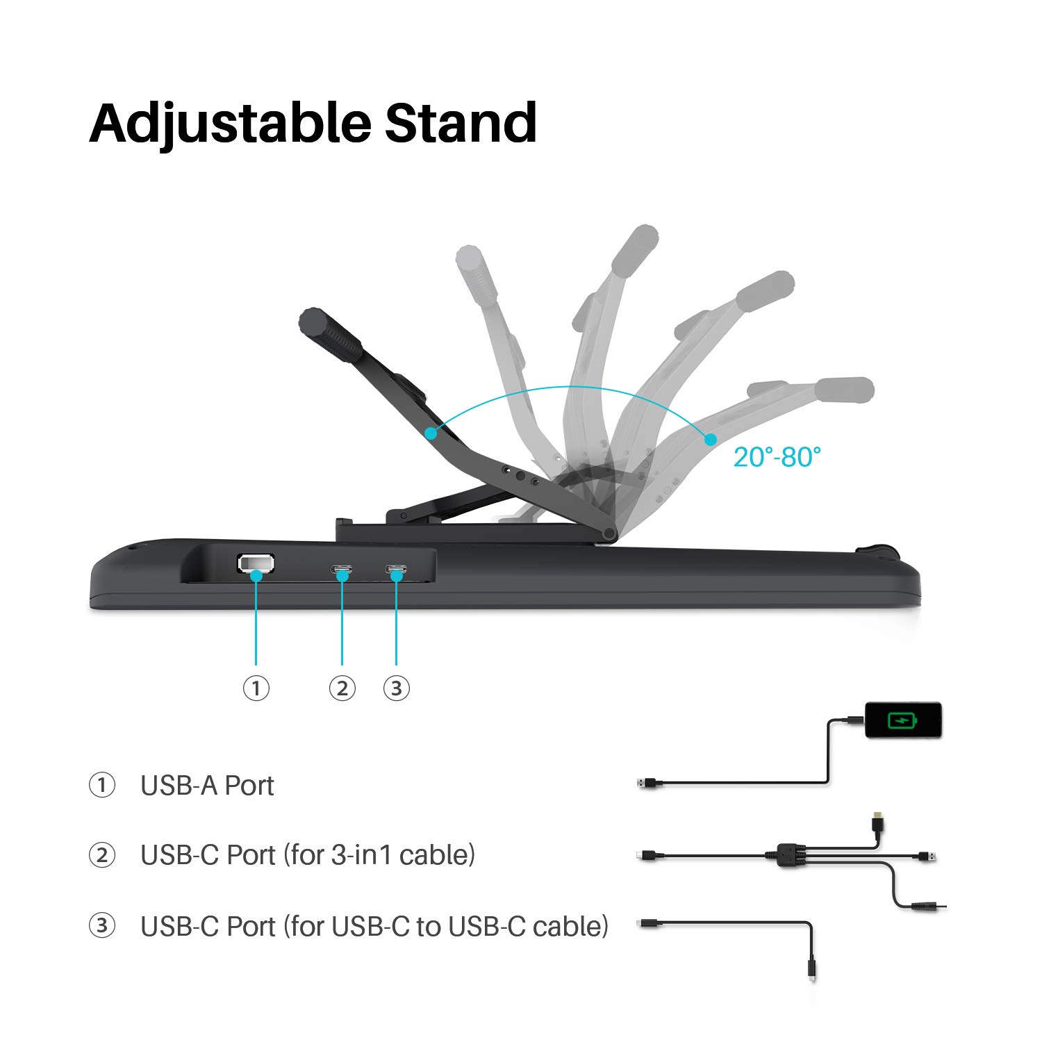 Foto 7 pulgar | Huion Kamvas 22 Tablet Gráfica Con Pantalla, Lápiz Sin Batería 8192 Niveles, Soporte Ajustable Y 20 Puntas De Repuesto