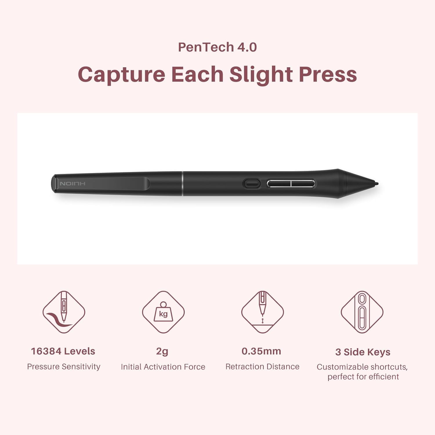 Foto 4 | Huion Kamvas 13 Gen 3 Tablet Gráfica 13.3'' Laminada, Vidrio Antirreflejo, 99% Srgb, Pentech 4.0, 16384 Niveles De P