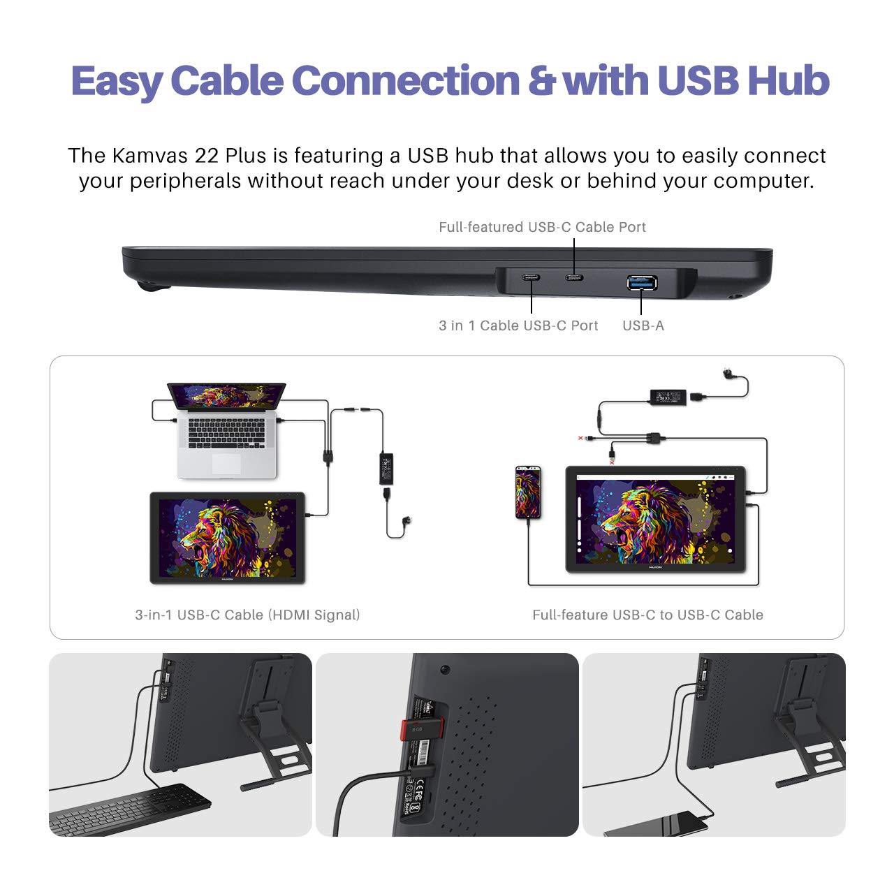 Foto 8 pulgar | Huion Kamvas 24 Plus 2.5k Qhd Tablet Gráfica Con Lápiz Sin Batería, Pantalla Laminada Qd, 140% Srgb, Para Pc Y Mac