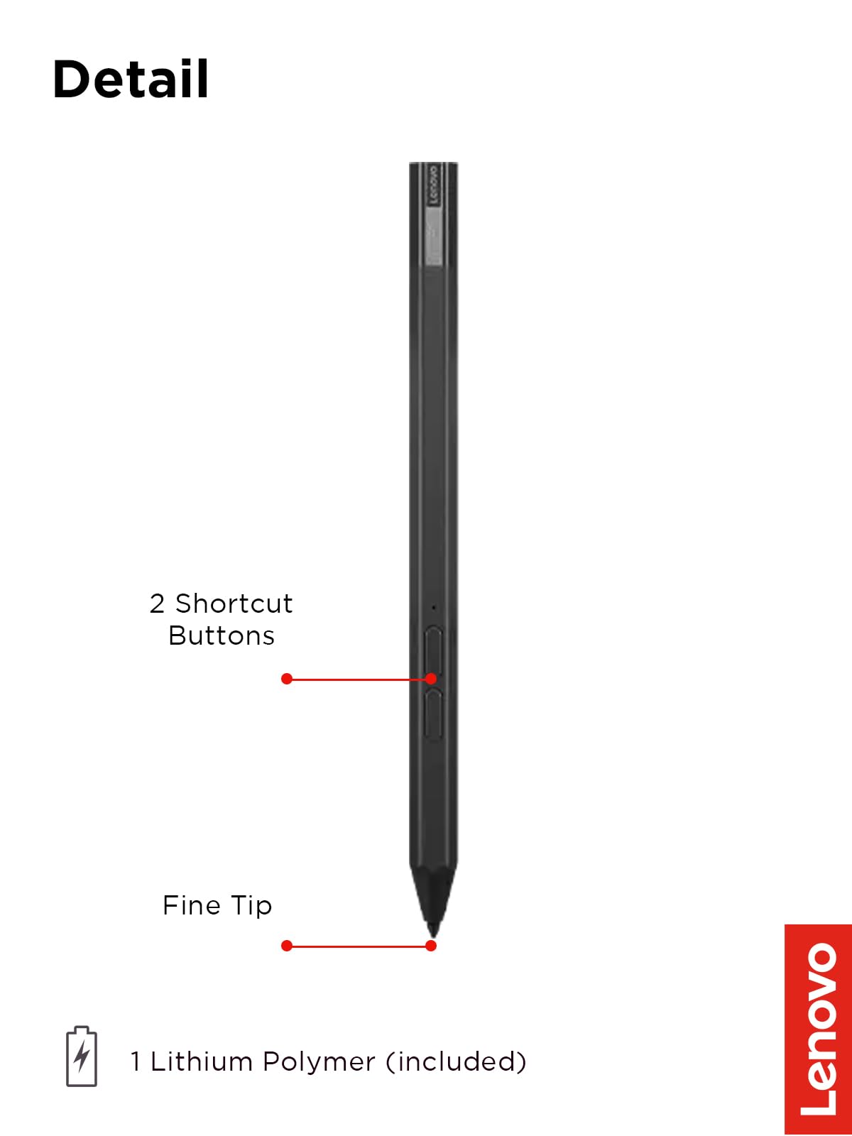 Foto 6 | Lápiz De Carga Usb C Para Lenovo Precision Pen 2, Color Gris - Venta Internacional.