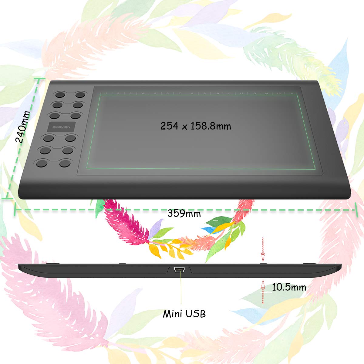 Foto 7 pulgar | Tableta Gráfica Gaomon M106k Pro De 25 X 16 Cm - Venta Internacional.