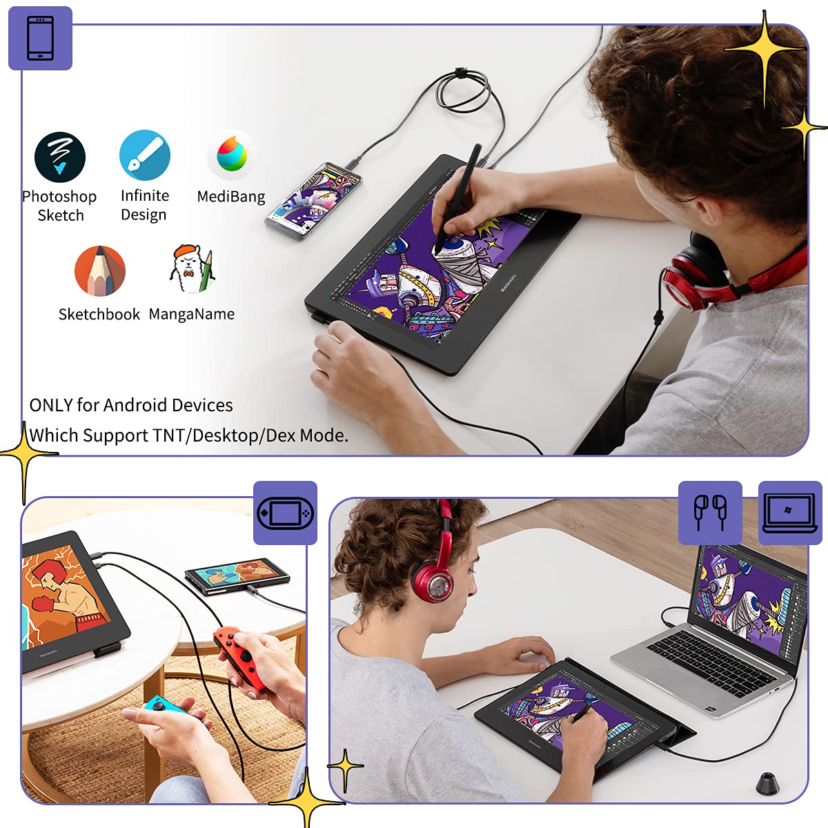 Foto 2 | Tableta De Dibujo Gaomon Pd1320, 13,3 Pulgadas, Full Hd, 120% Srgb Con Inclinación - Venta Internacional.