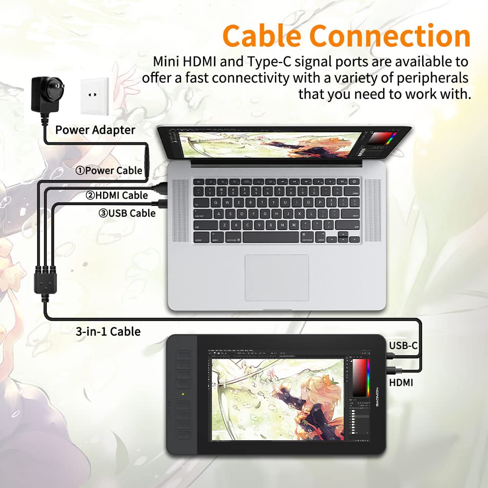 Foto 6 | Tableta De Dibujo Gaomon Pd1161 De 11.6 Pulgadas Con Lápiz Capacitivo Sin Batería - Venta Internacional.