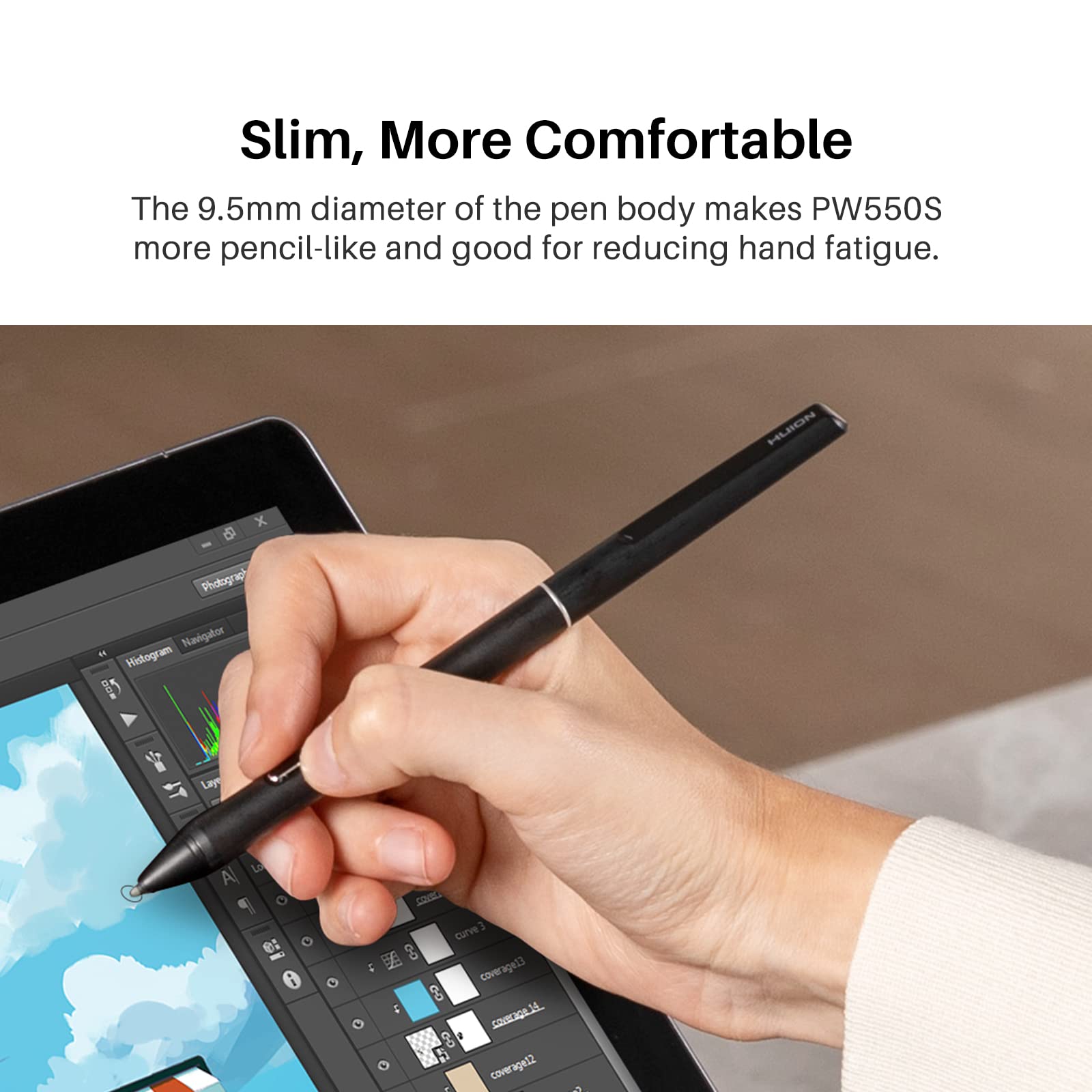 Foto 4 pulgar | Lápiz Capacitivo Huion Slim Pen Pw550s Para Huion Inspiroy 2/giano/keydial/dial 2, Serie K12/k13/k16 - Venta Interna