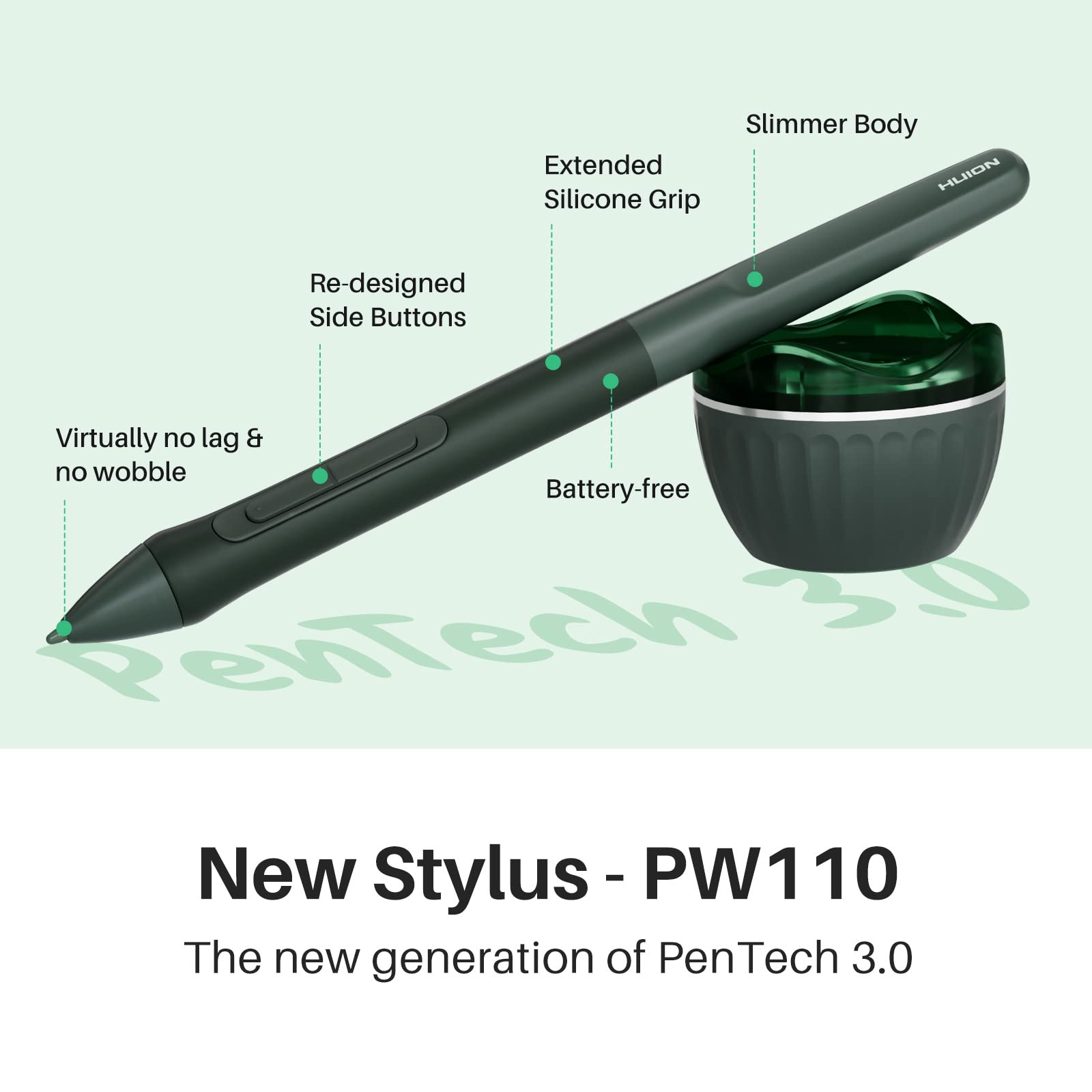 Foto 2 | Tableta De Dibujo Huion Inspiroy 2 Medium 2023 Con Lápiz Óptico Verde - Venta Internacional.
