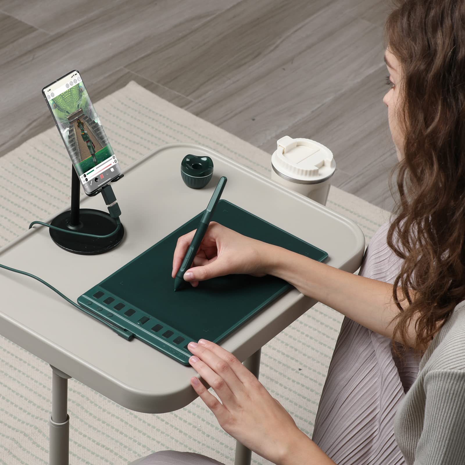 Foto 5 | Tableta De Dibujo Huion Inspiroy 2 Medium 2023 Con Lápiz Óptico Verde - Venta Internacional.