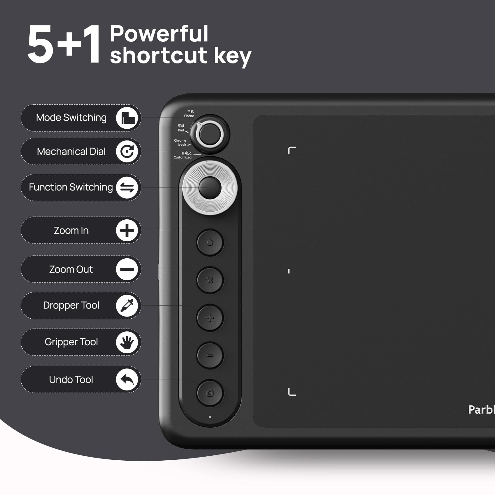 Foto 4 | Tableta De Dibujo Parblo Intangbo X7 18,3 X 11,4 Cm Con Stylus S01 - Venta Internacional.