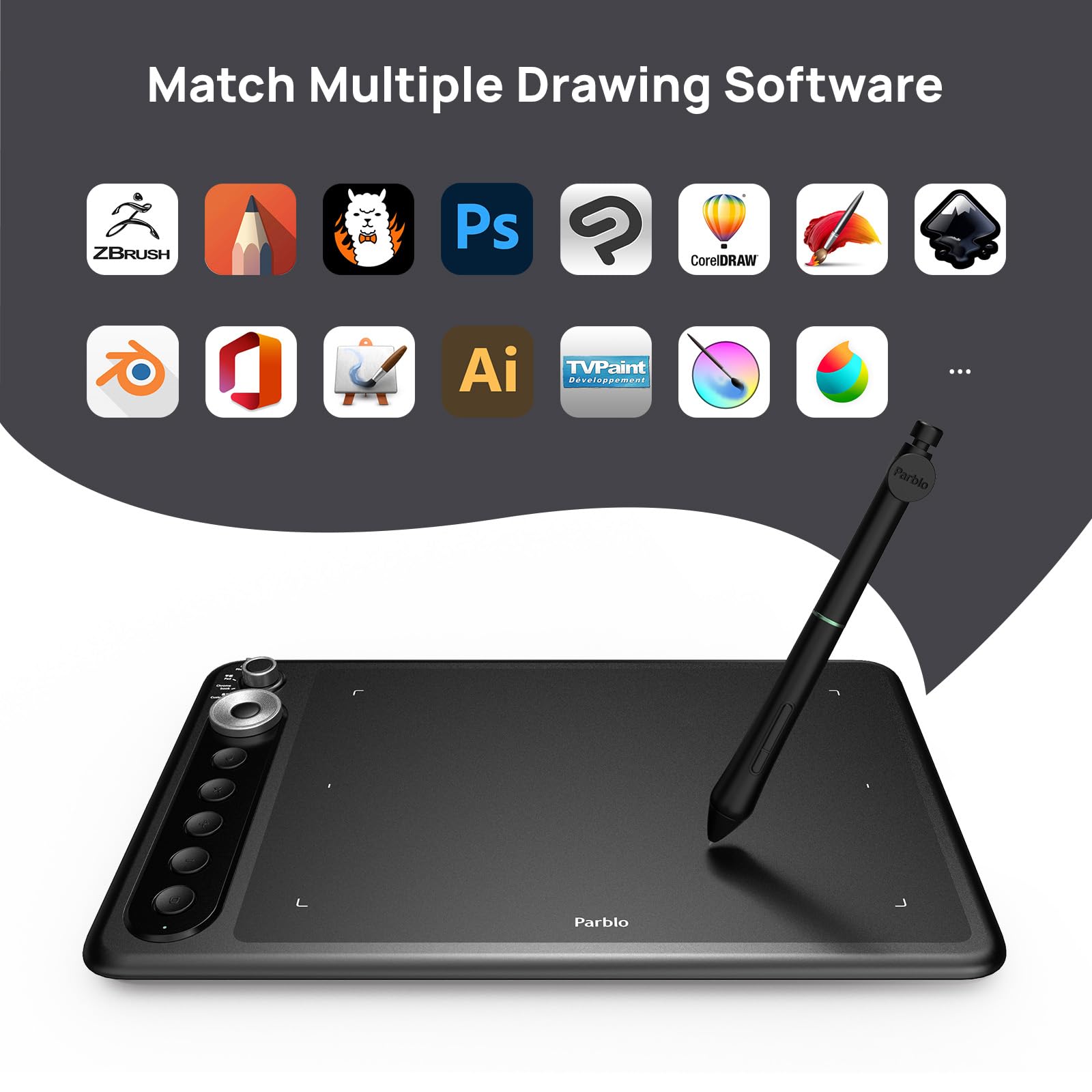 Foto 7 | Tableta De Dibujo Parblo Intangbo X7 18,3 X 11,4 Cm Con Stylus S01 - Venta Internacional.
