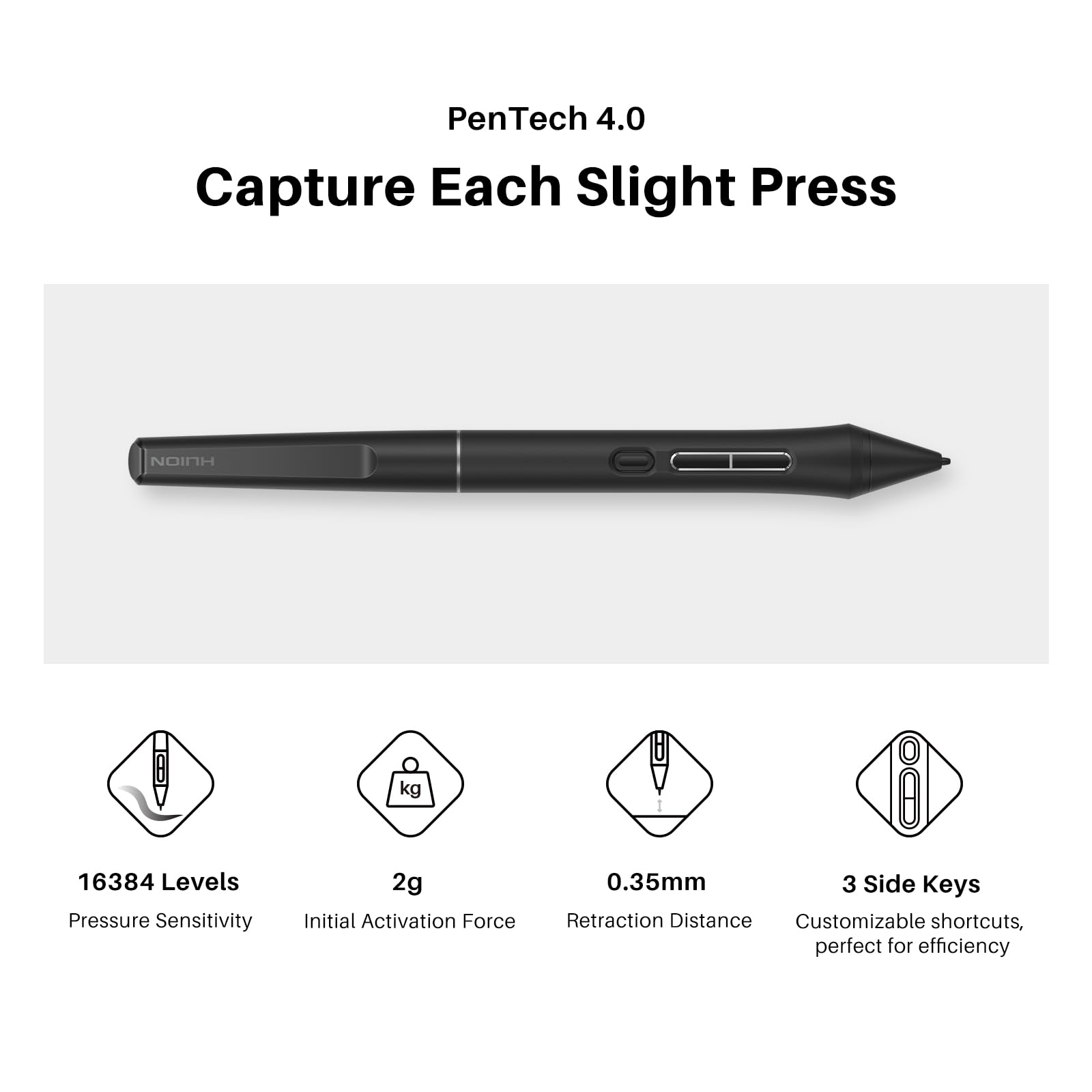 Foto 4 | Tableta De Dibujo Huion Kamvas 13 (gen 3) De 13 3 Pulgadas Completamente Laminada - Venta Internacional.