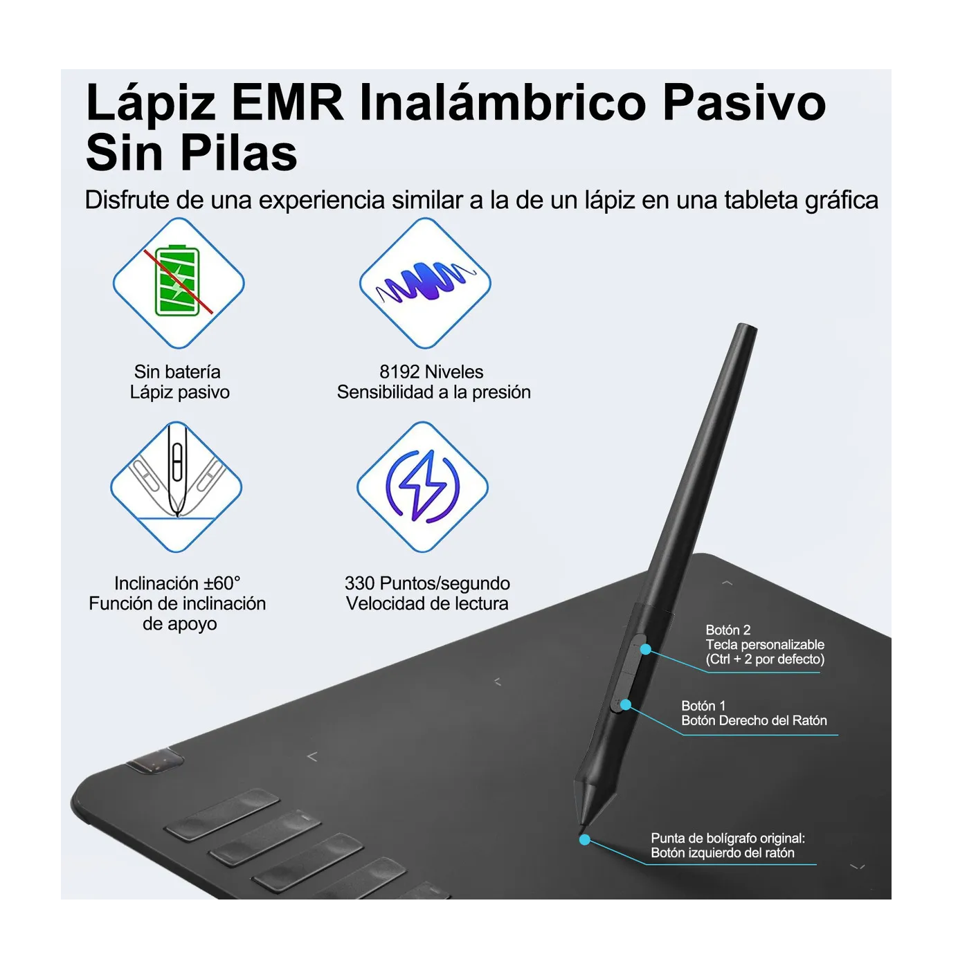 Foto 3 | Tableta Digitalizadora 10*6 Pulgadas Para Dibujar Negro