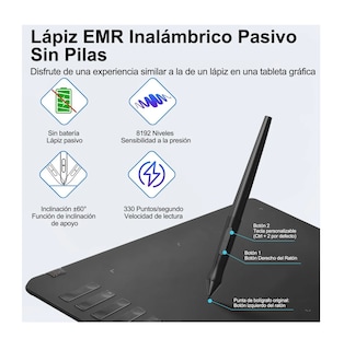 Foto 3 | Tableta Digitalizadora 10*6 Pulgadas Para Dibujar Negro