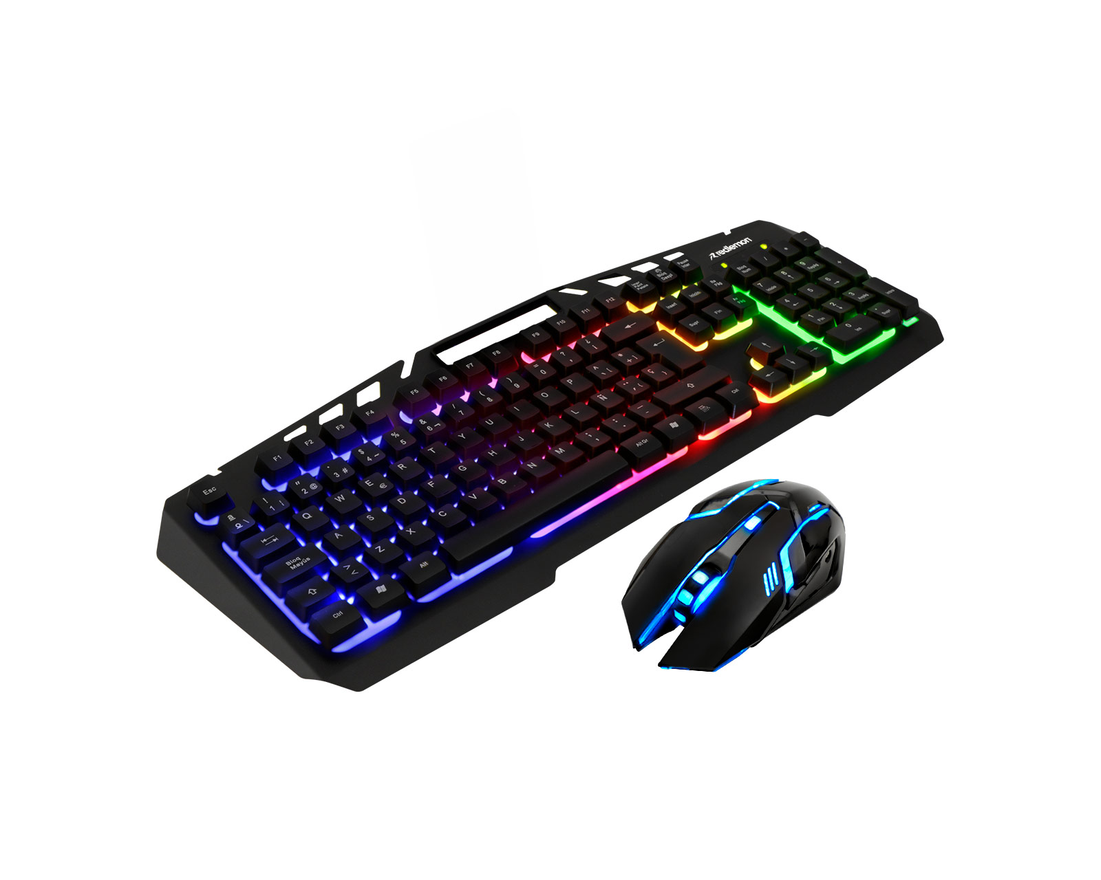 Foto 1 | Kit de Teclado y Mouse Gamer Redlemon 80910 Alámbrico USB con Luz LED color Negro