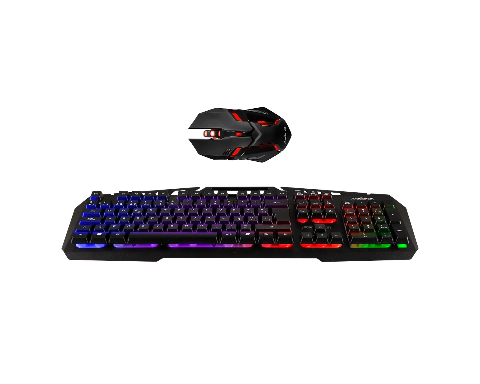 Foto 2 | Kit de Teclado y Mouse Gamer Redlemon 80910 Alámbrico USB con Luz LED color Negro