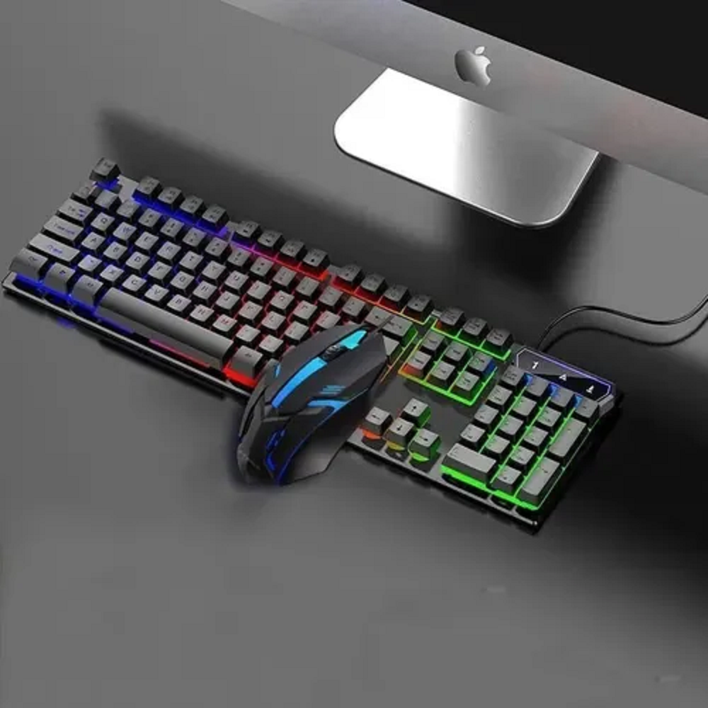 Foto 2 | Kit de Teclado y Mouse Gamer Malubero color Negro Alámbrico Led Multimedia
