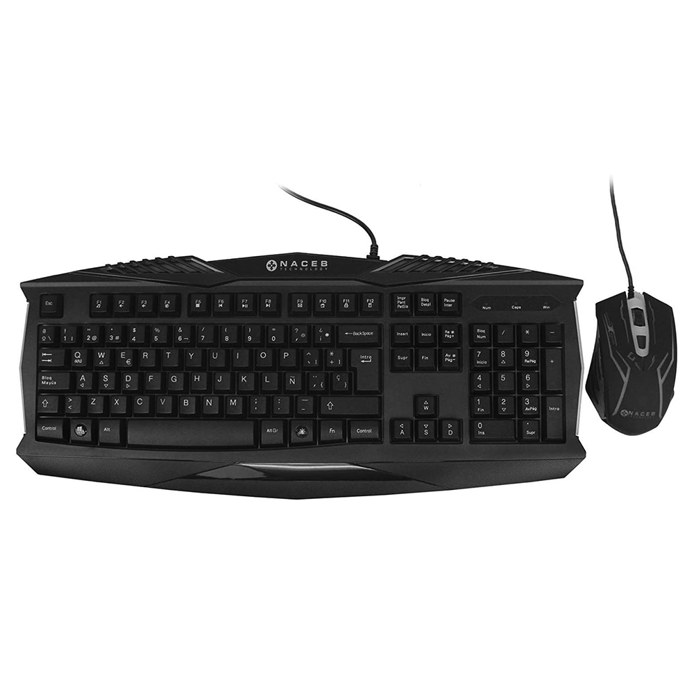 Foto 3 pulgar | Kit Teclado y Mouse Gamer Naceb RGB USB color Negro Na-617