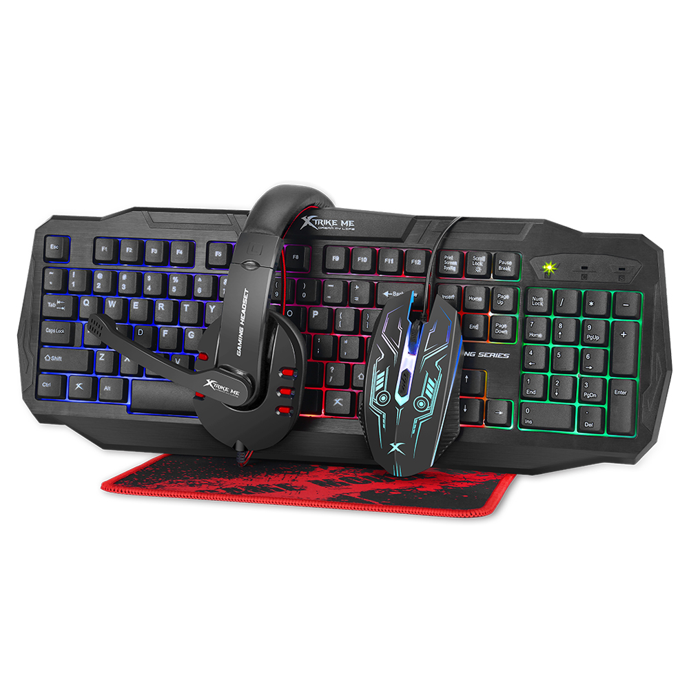 Foto 2 pulgar | Combo Gamer Xtrike Me  Teclado/Mouse/Audifonos y Mousepad