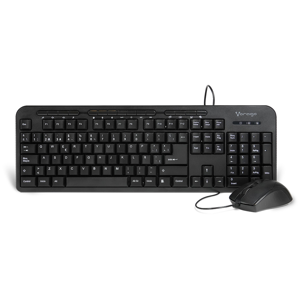 Foto 2 pulgar | Kit de Teclado y Mouse Vorago Alámbrico Óptico Usb Km-107 Negro